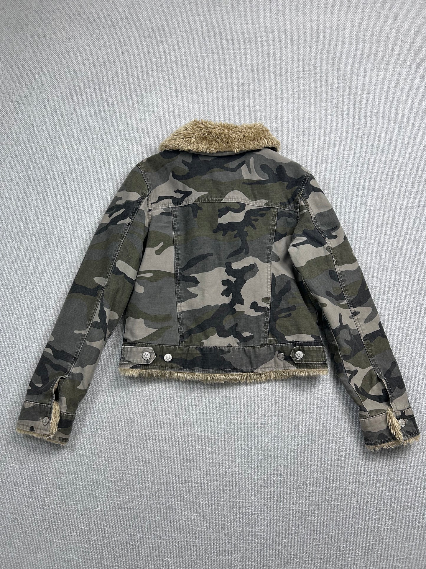 Y2K Camo Fur Lined Jacket