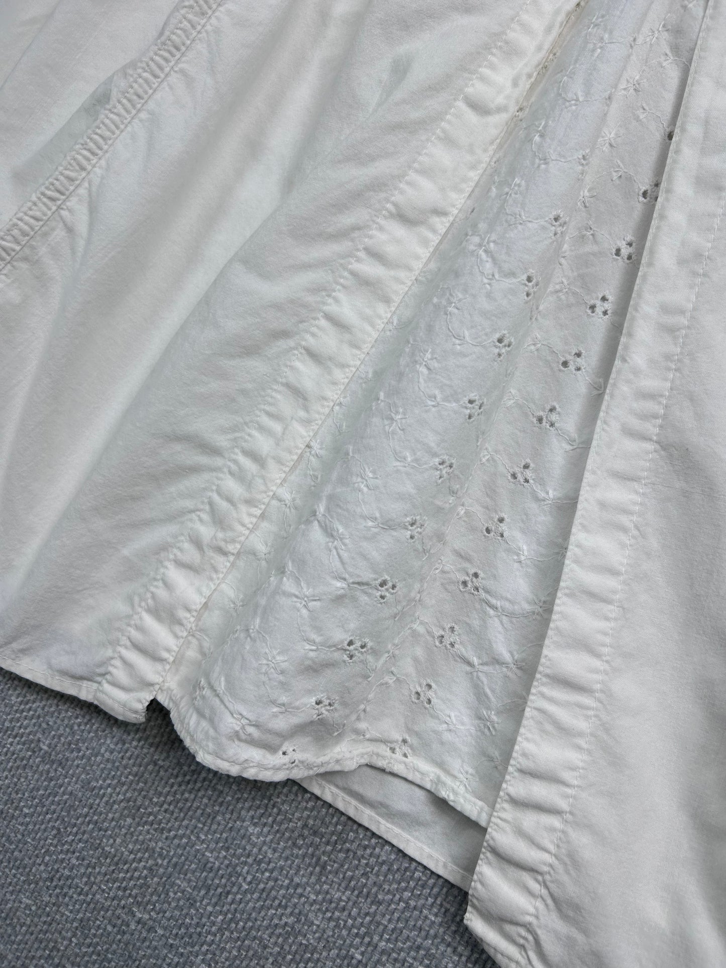 80's White Cotton Maxi Skirt 26"