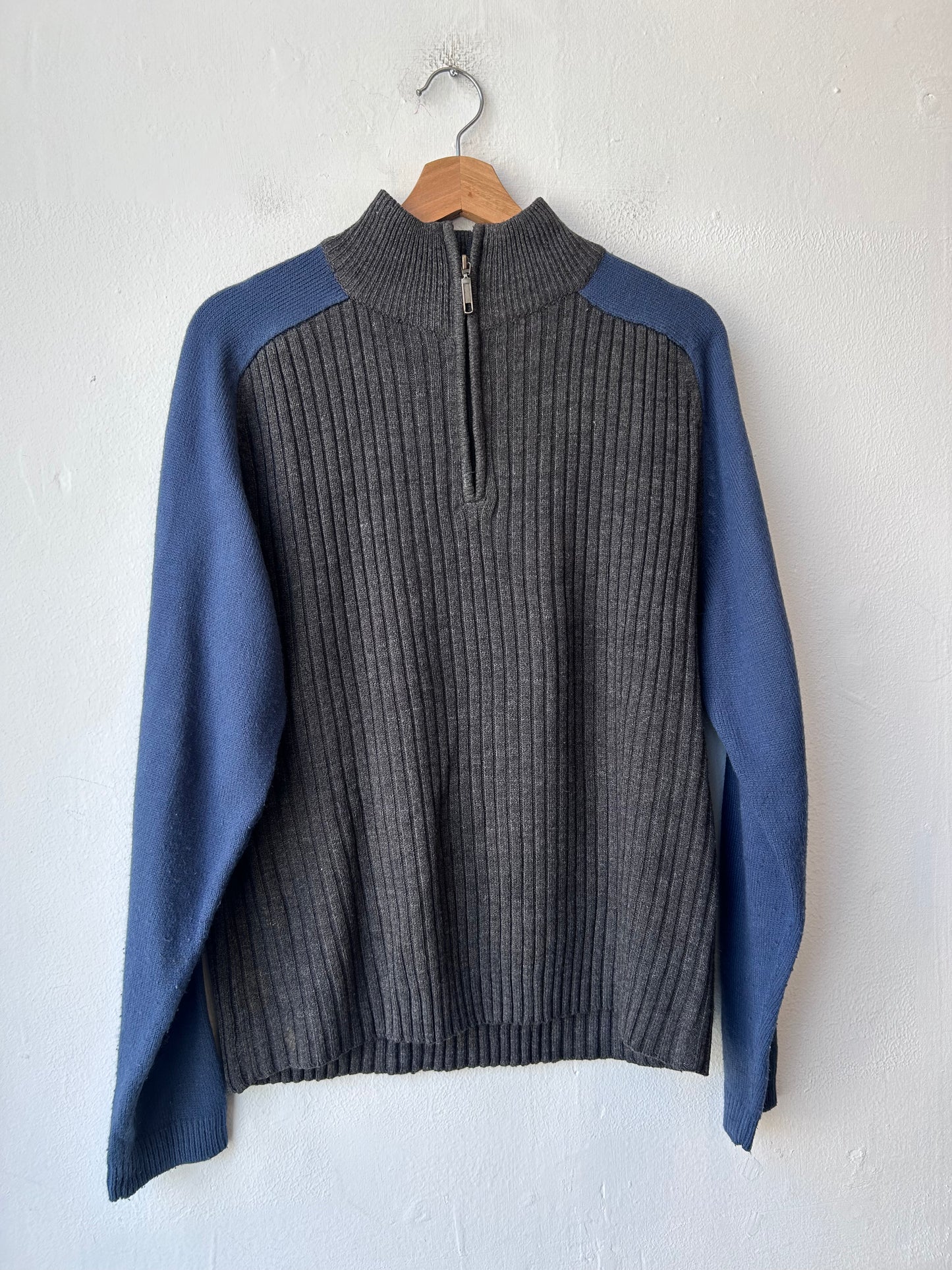 Y2K Two Tone 1/4 Zip Sweater