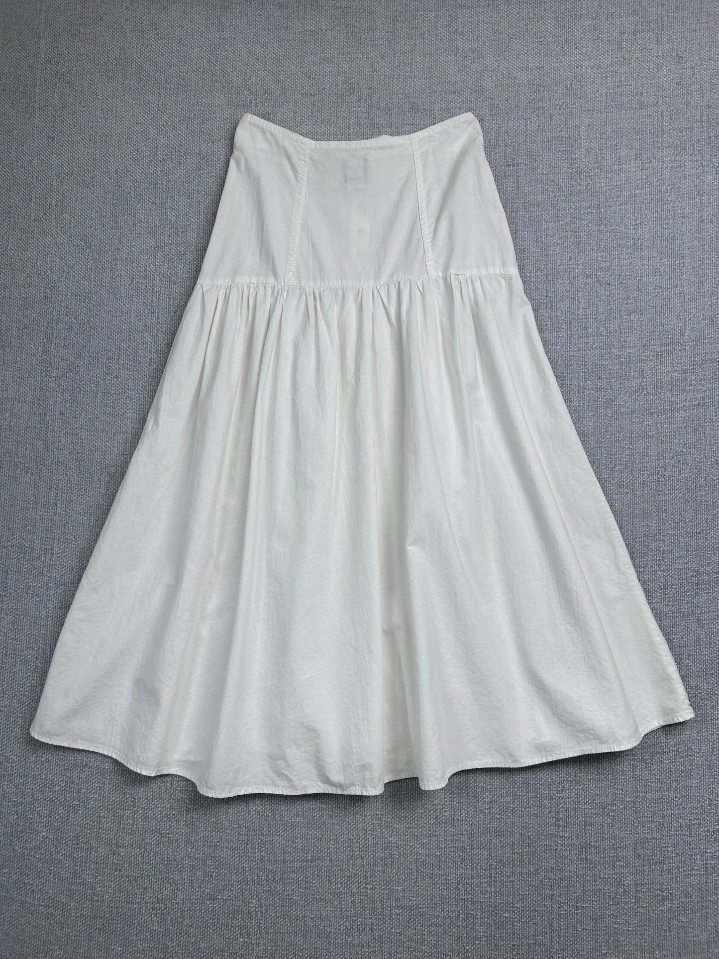 80's White Cotton Maxi Skirt 26"