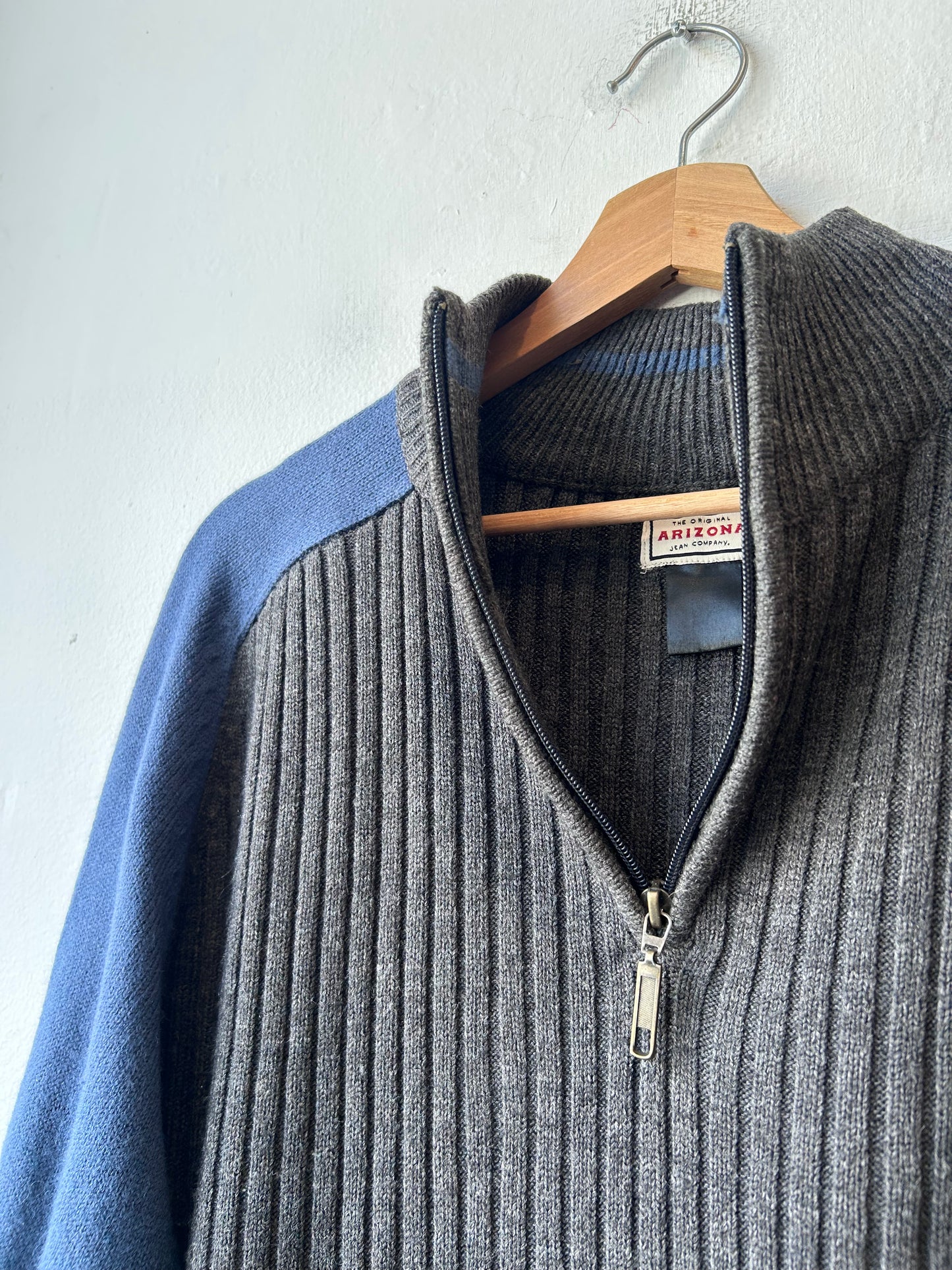 Y2K Two Tone 1/4 Zip Sweater