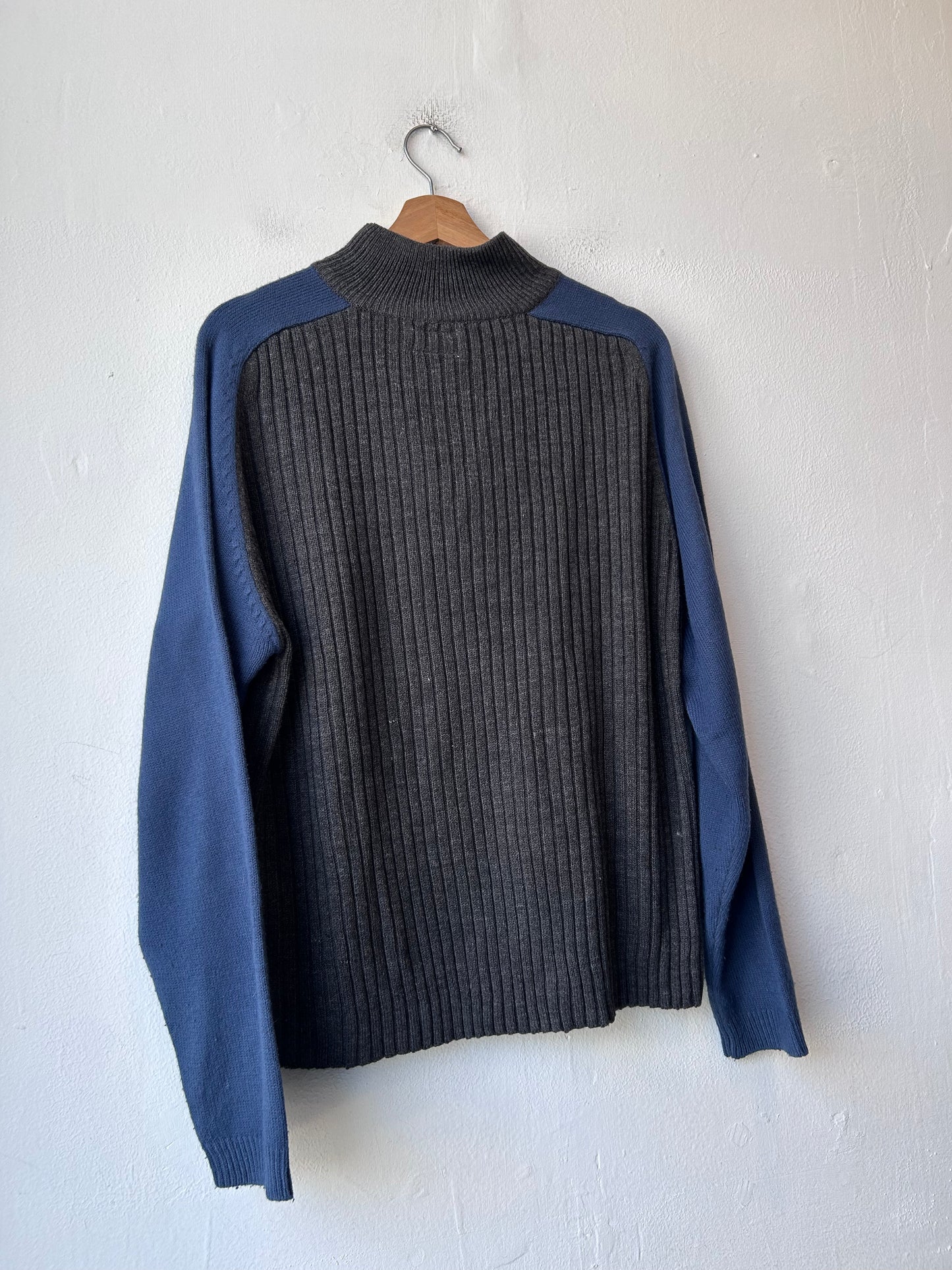 Y2K Two Tone 1/4 Zip Sweater