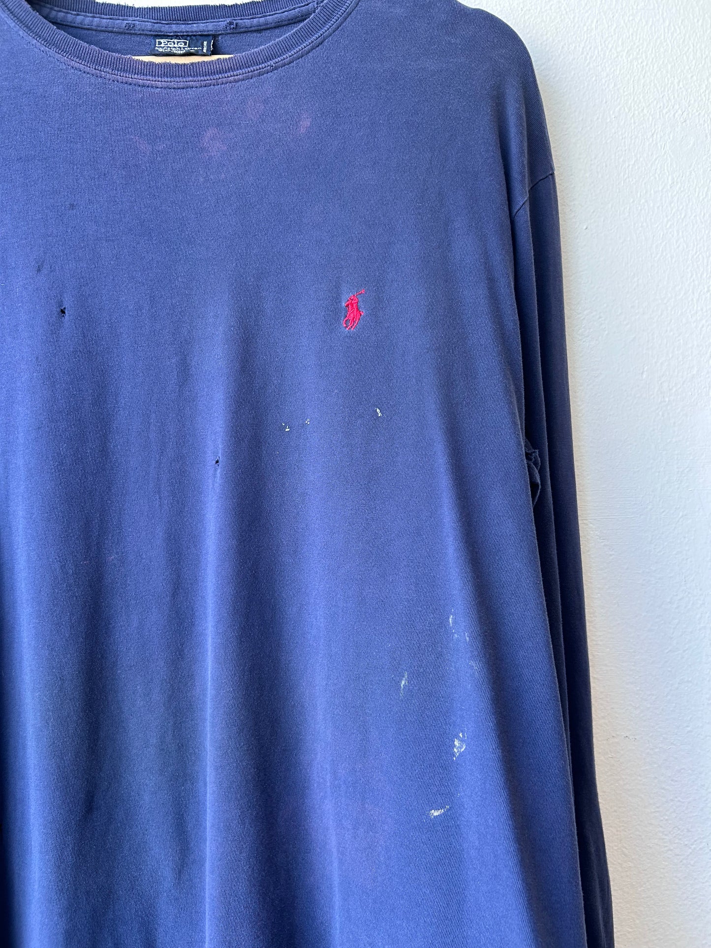90's Distressed Polo Long Sleeve