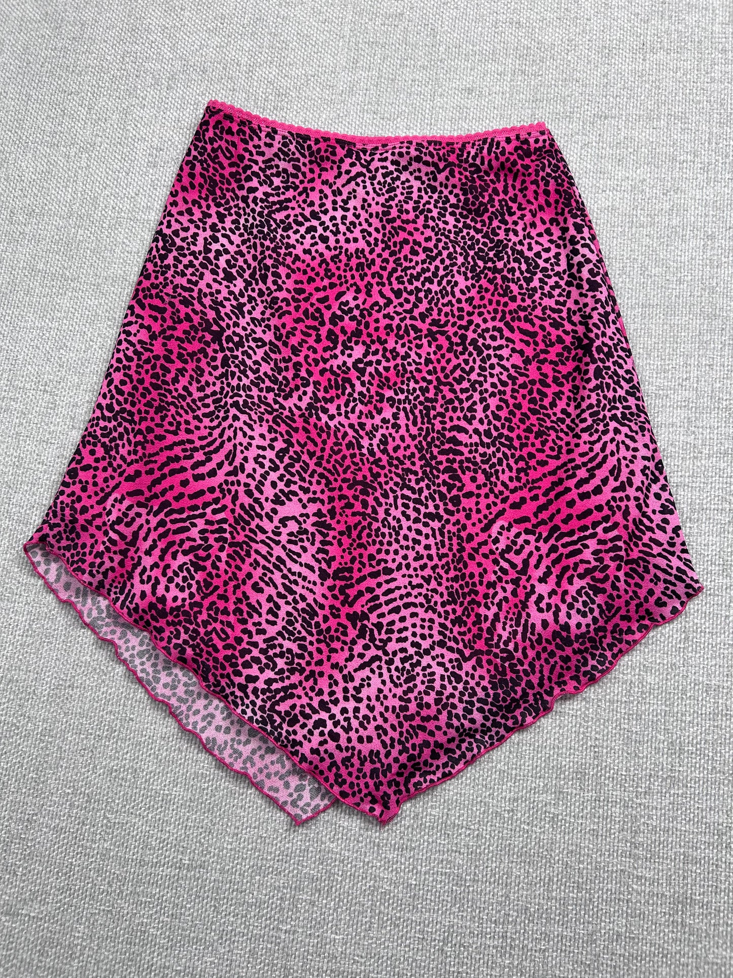 90's Pink Cheetah Skirt 22-28"