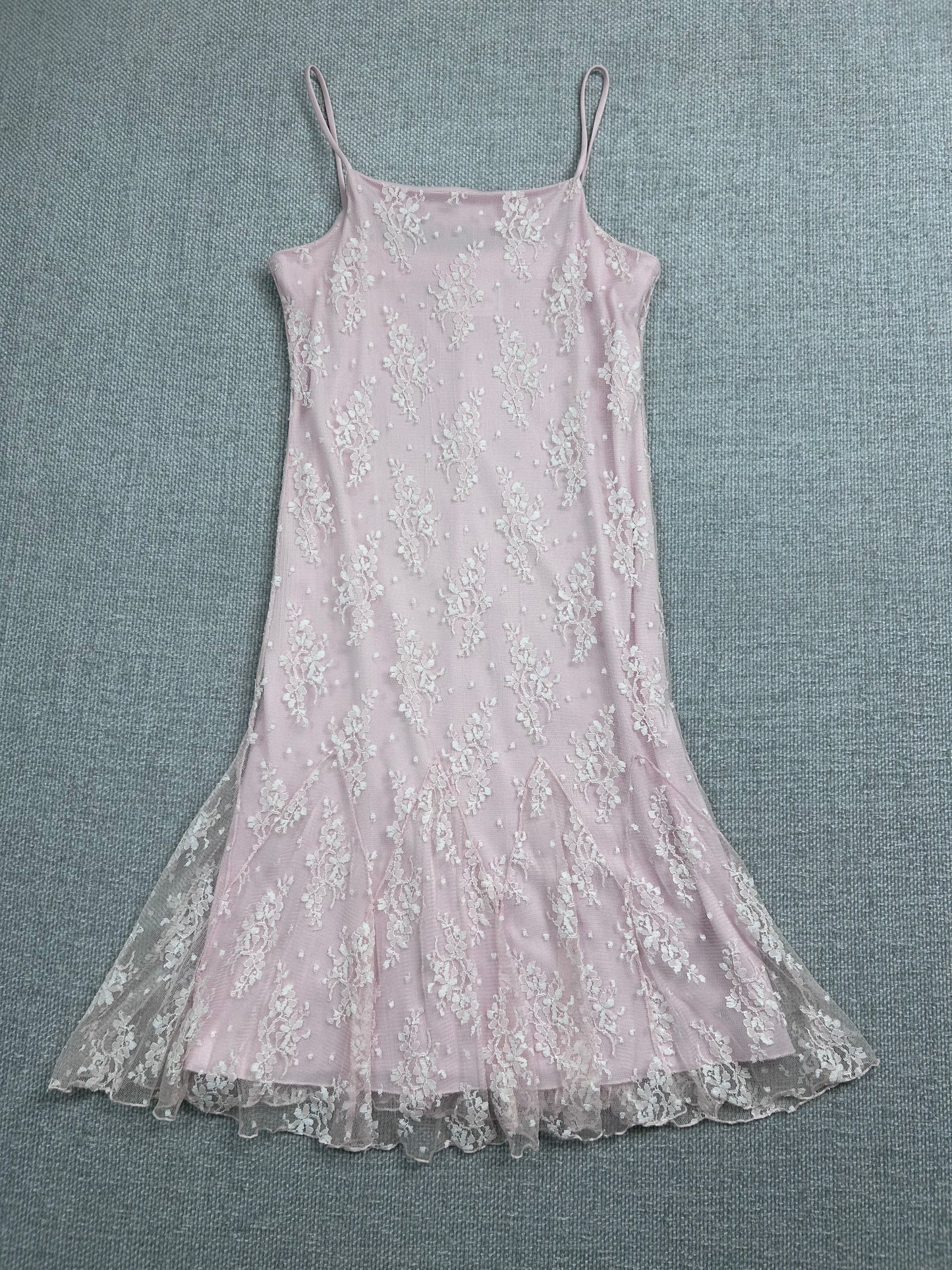 90's Light Pink Lace Dress