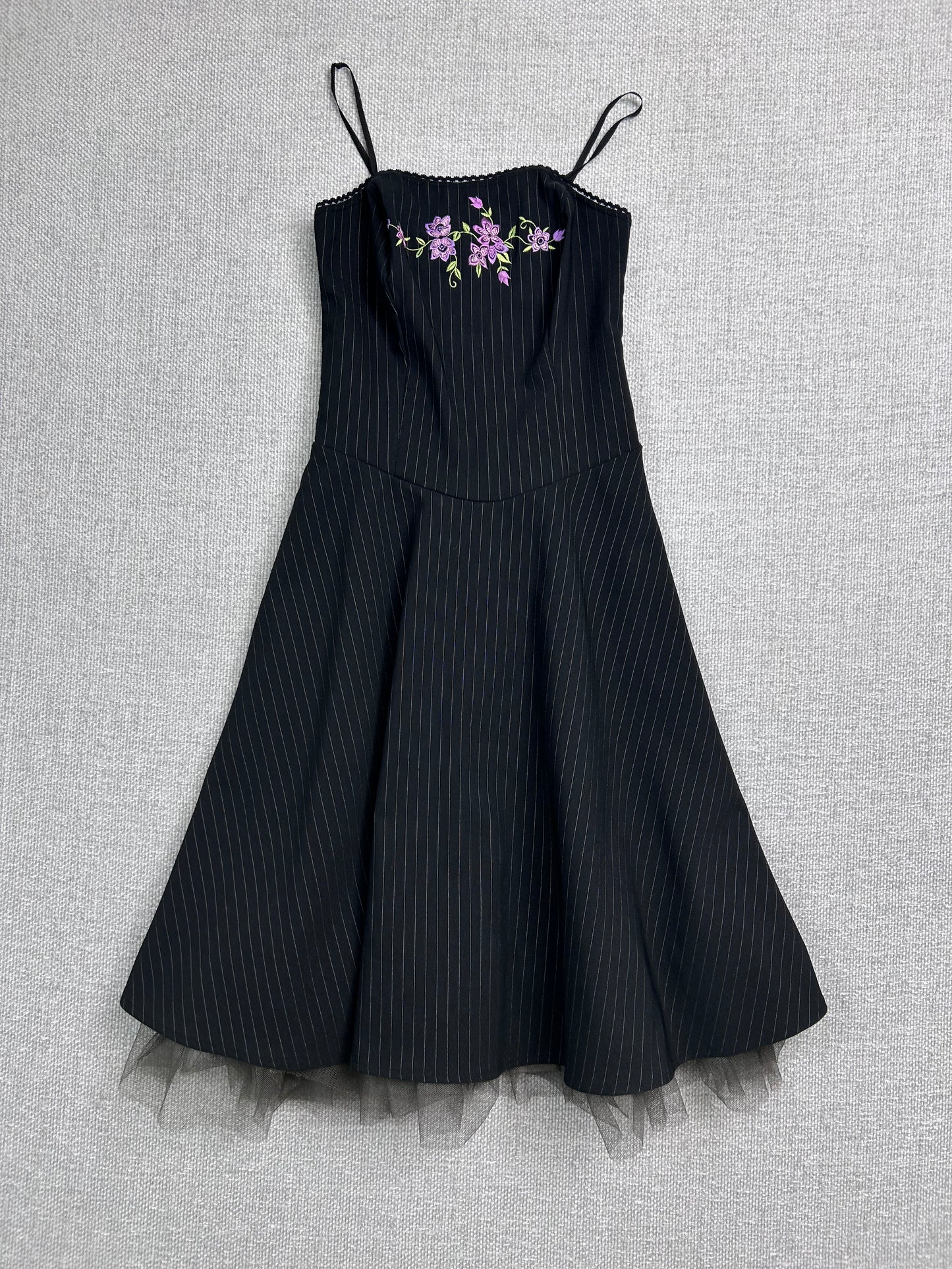 90's Pinstripe Floral Dress