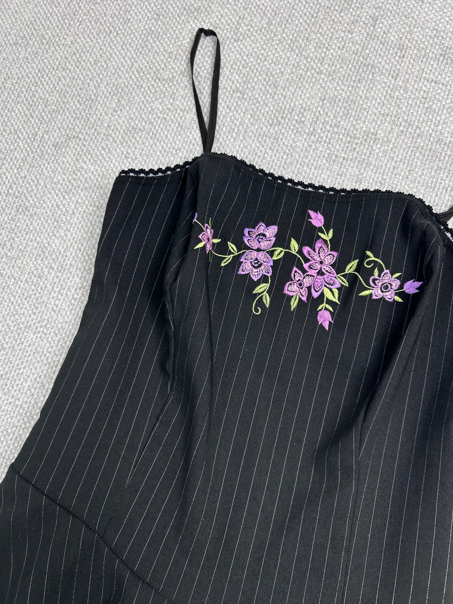 90's Pinstripe Floral Dress