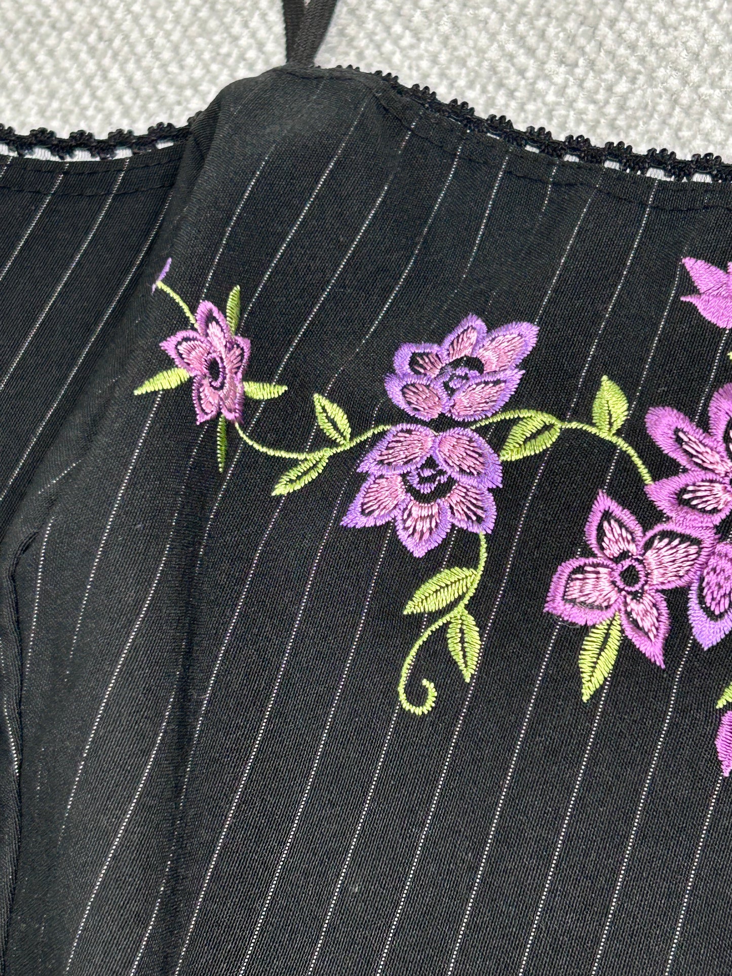 90's Pinstripe Floral Dress
