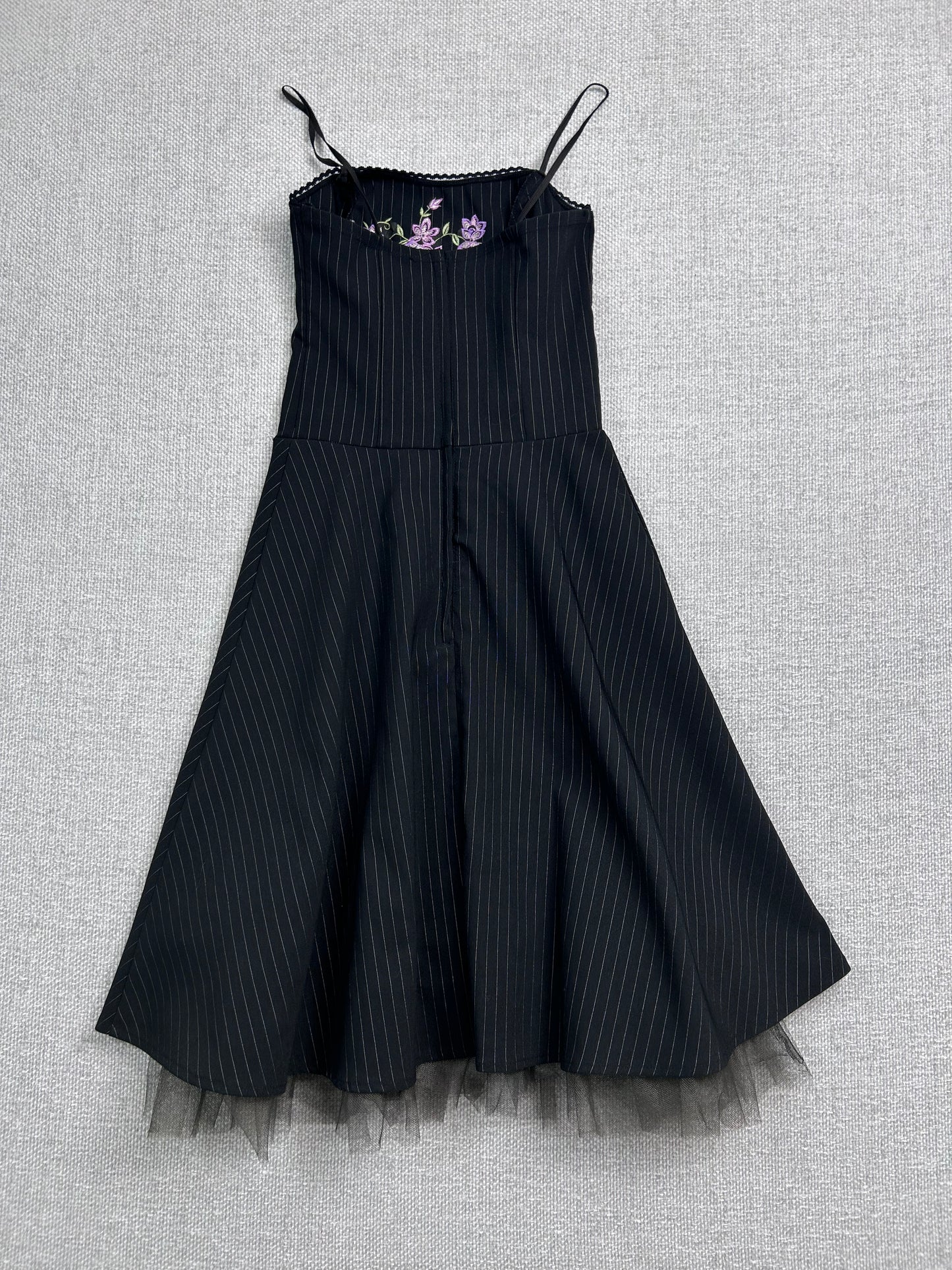 90's Pinstripe Floral Dress