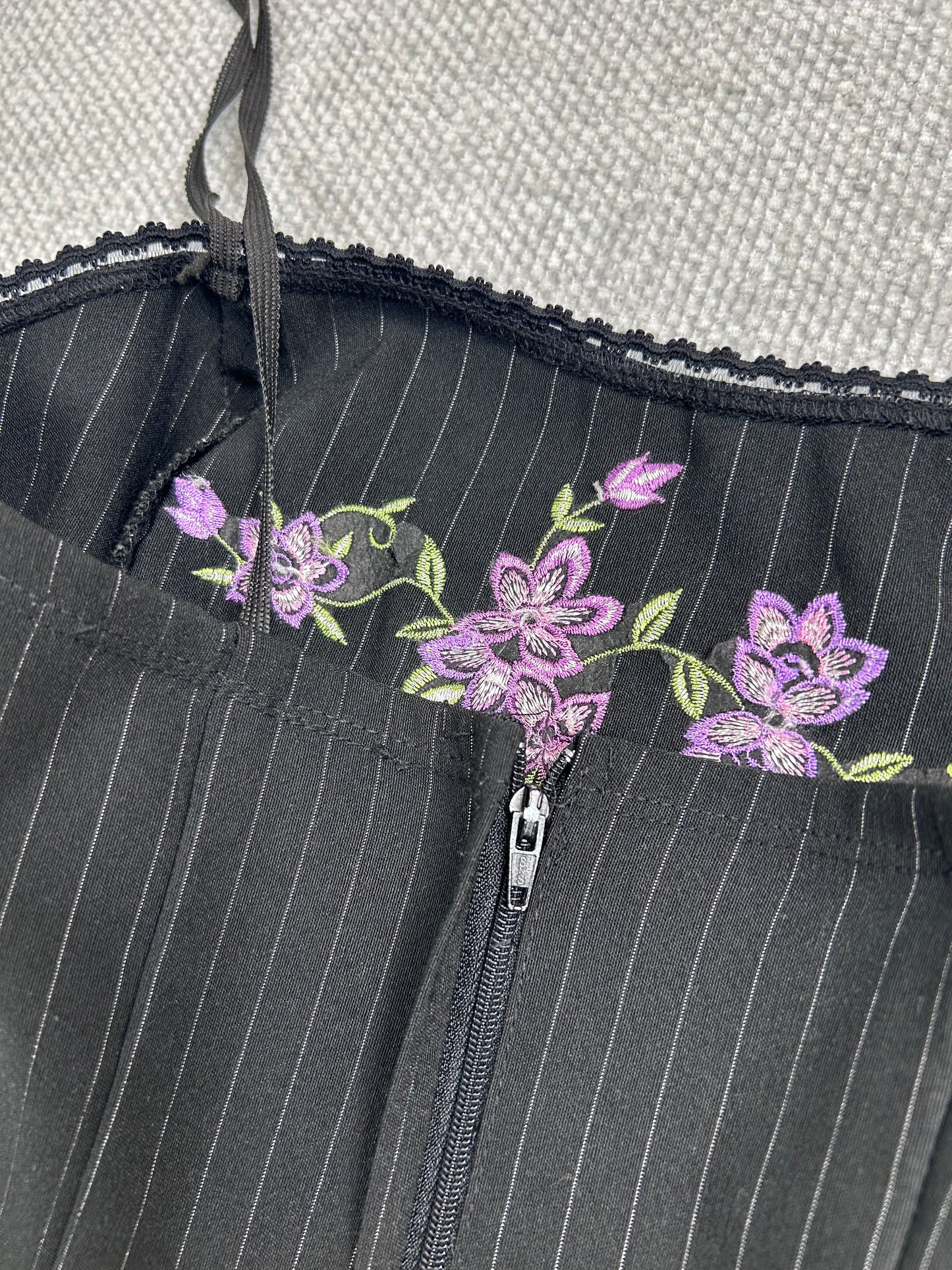 90's Pinstripe Floral Dress