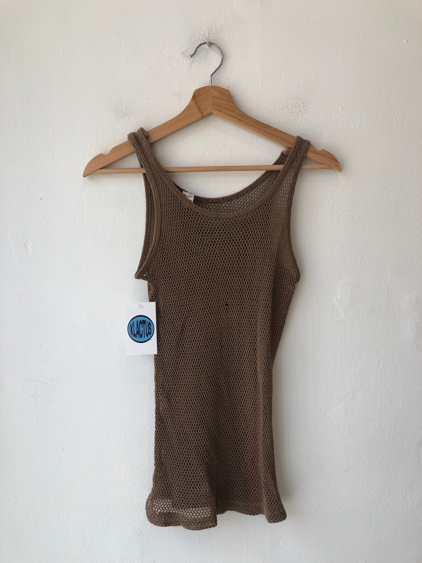 70's Brown Mesh Tank Top