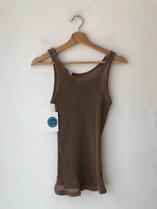 70's Brown Mesh Tank Top