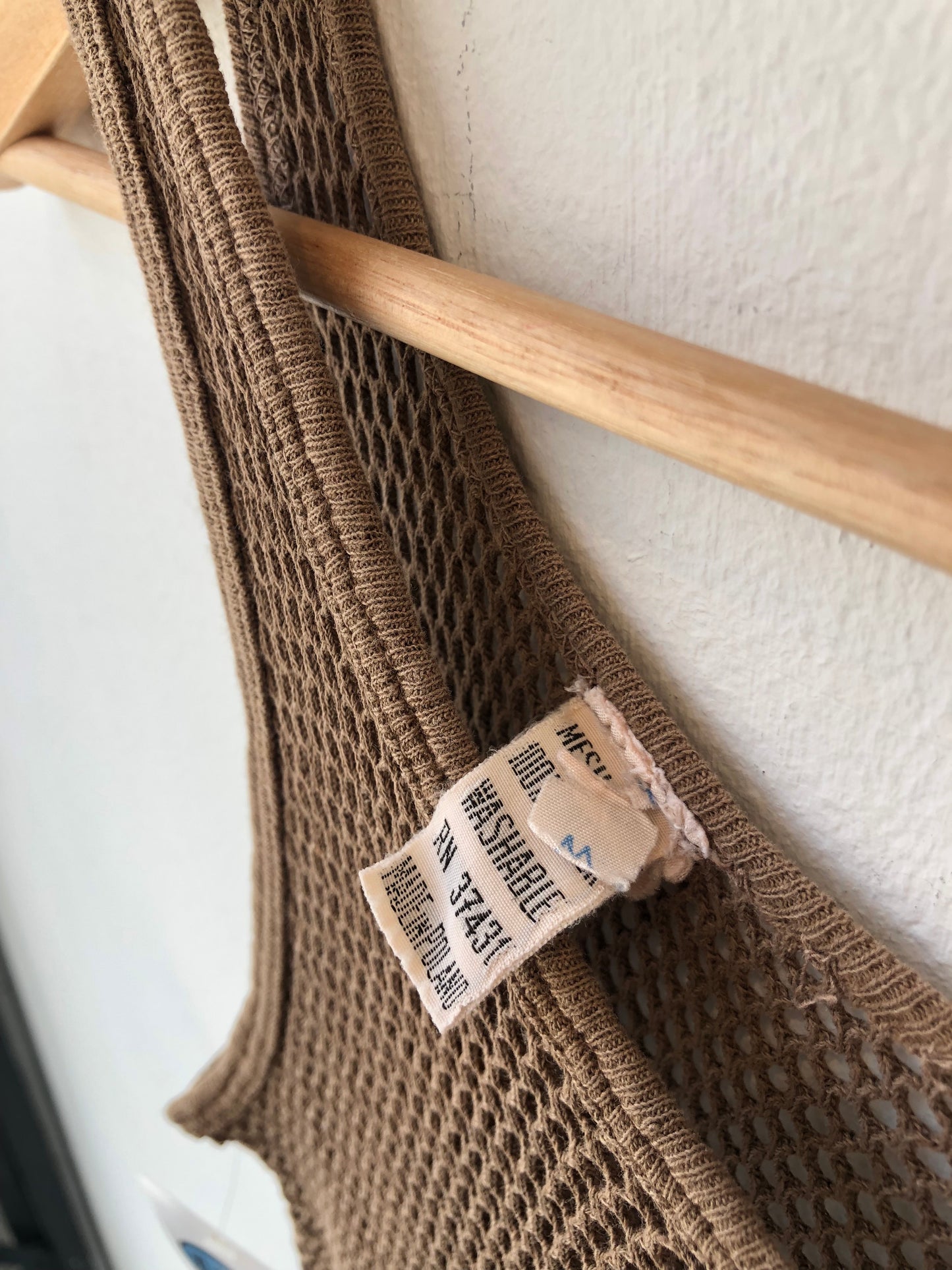 70's Brown Mesh Tank Top