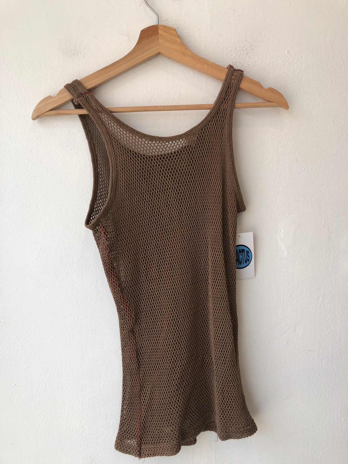 70's Brown Mesh Tank Top