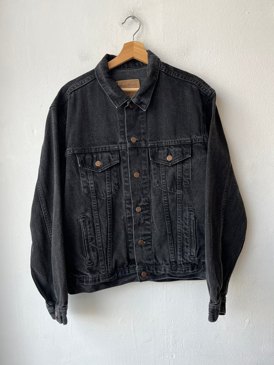 90's Black Denim Trucker Jacket