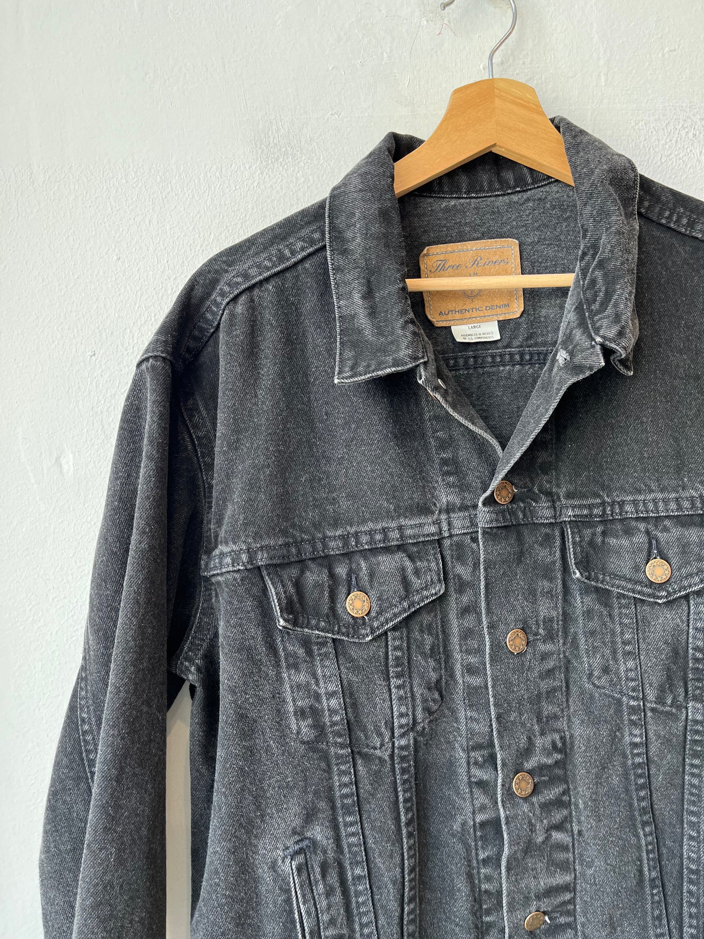90's Black Denim Trucker Jacket