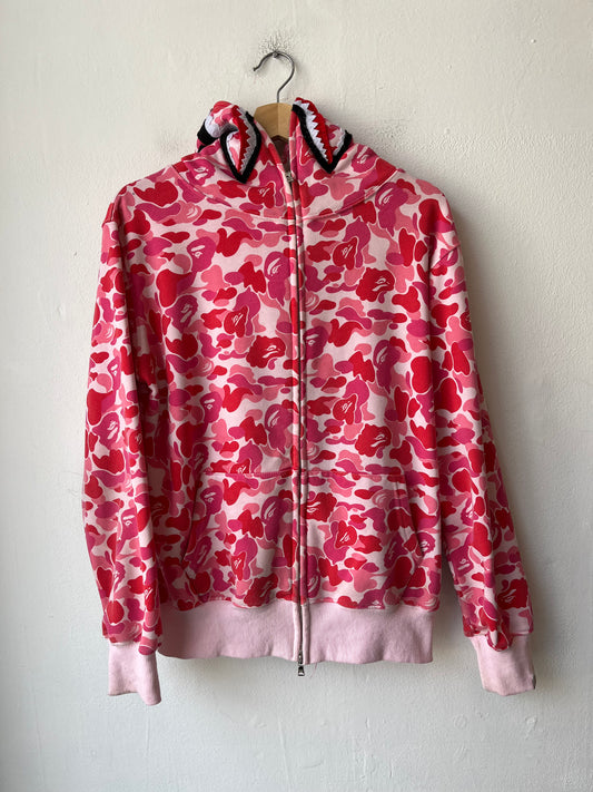 Y2K Pink Bape Shark Full Zip Hoodie
