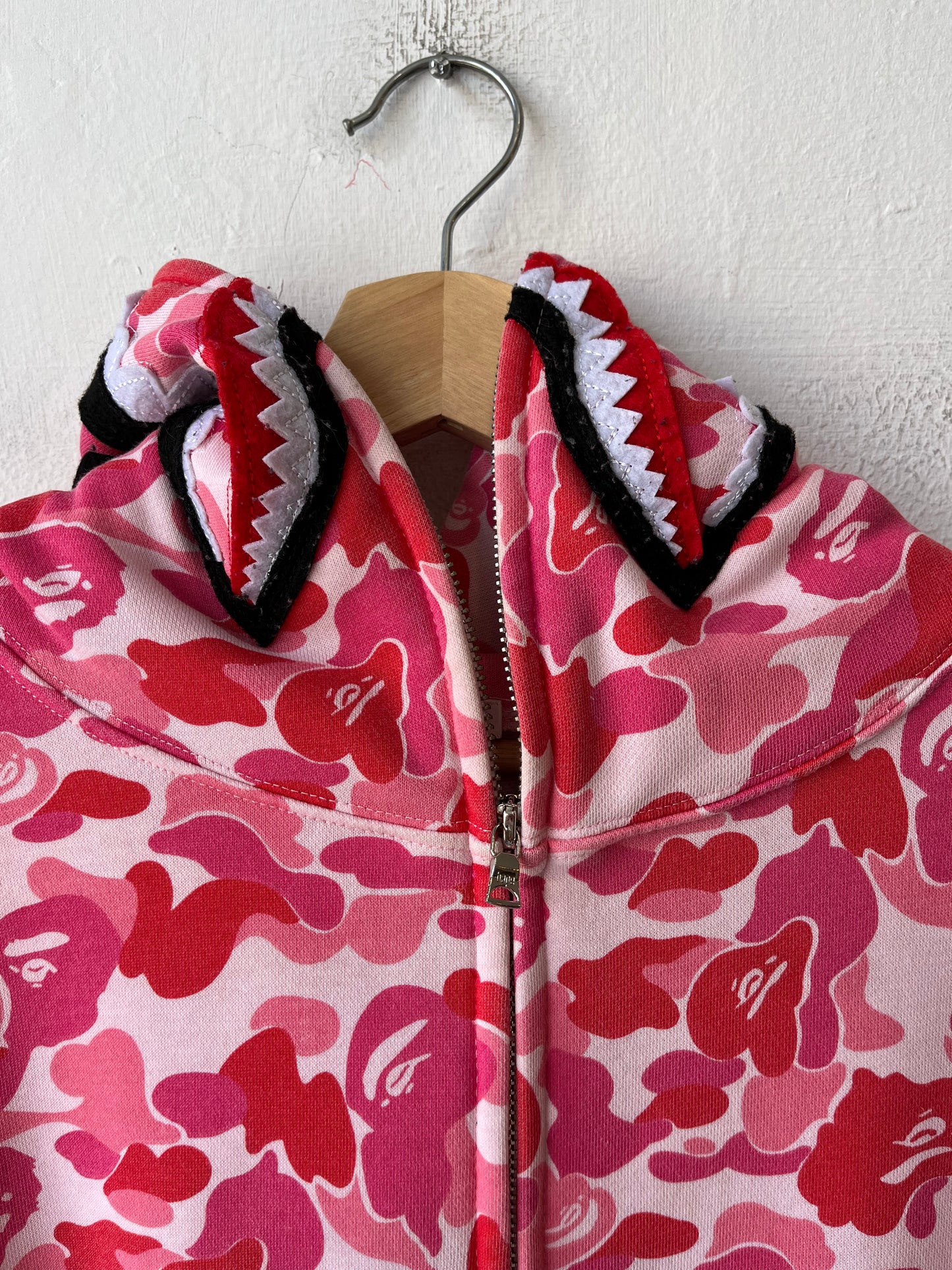Y2K Pink Bape Shark Full Zip Hoodie