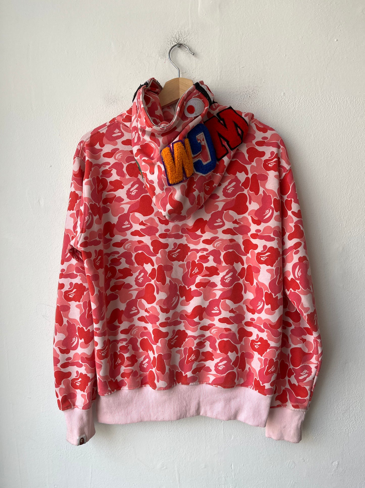 Y2K Pink Bape Shark Full Zip Hoodie