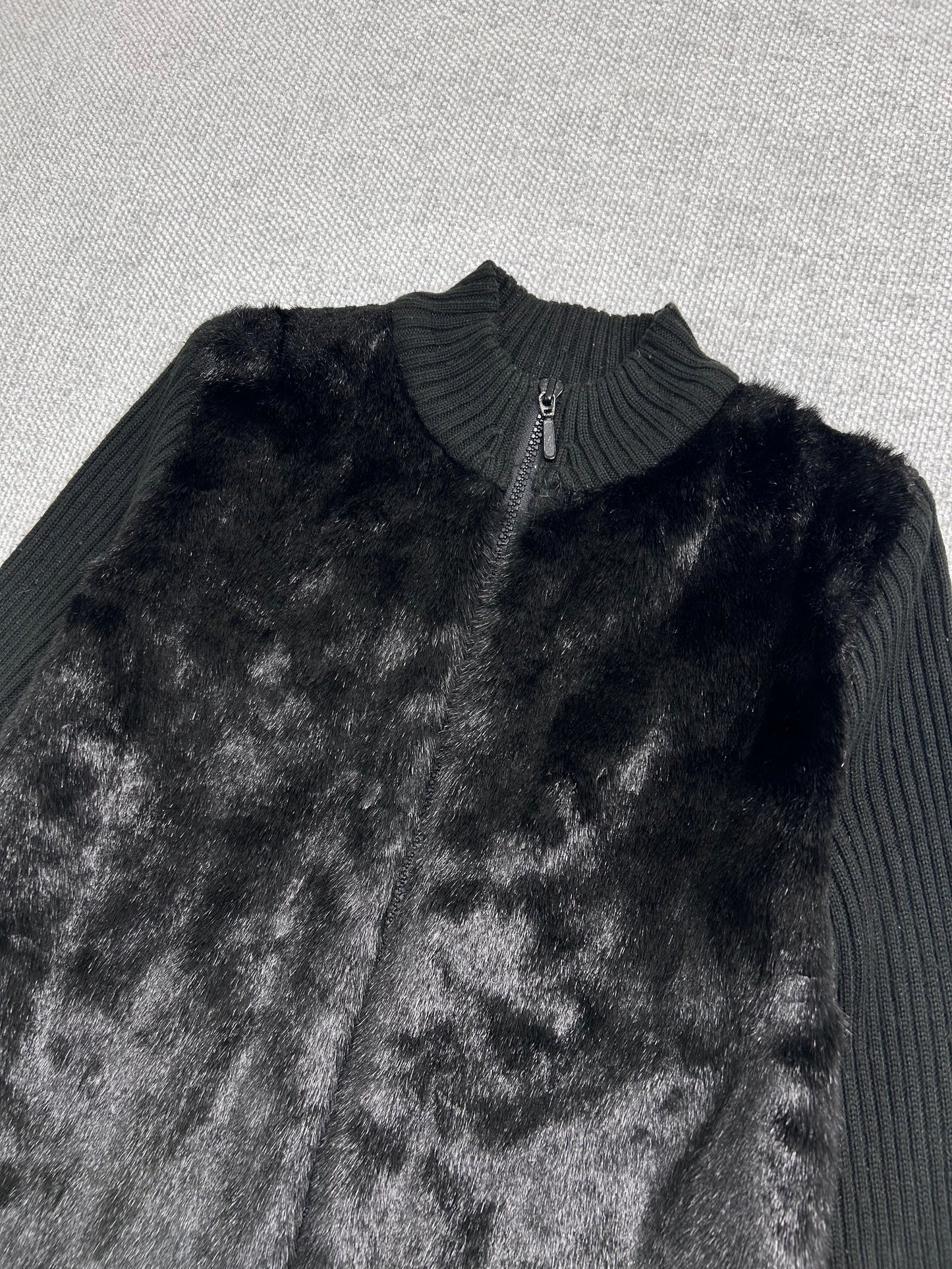 90's Faux Fur Zip Up