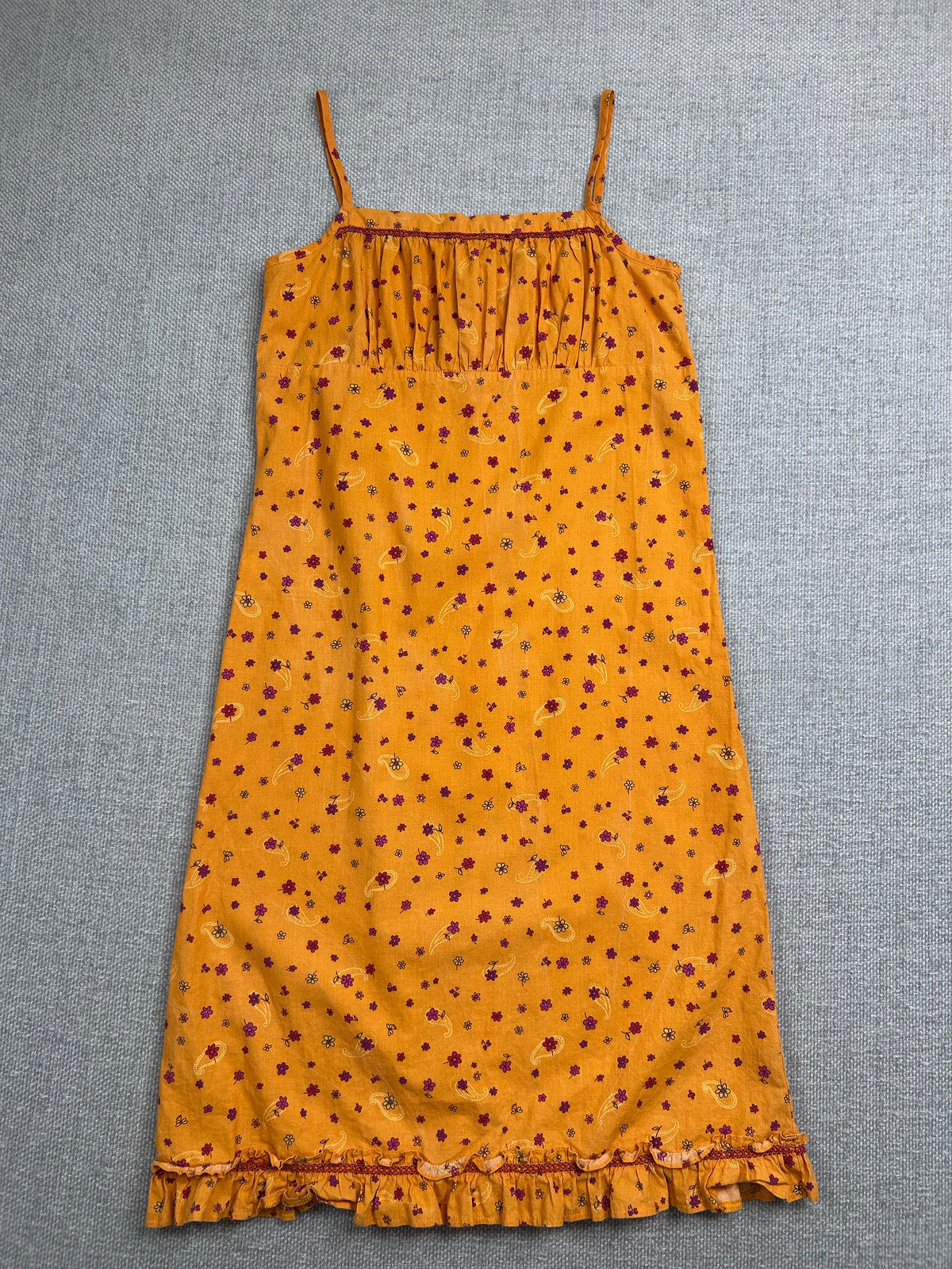 Y2K Orange Floral Dress