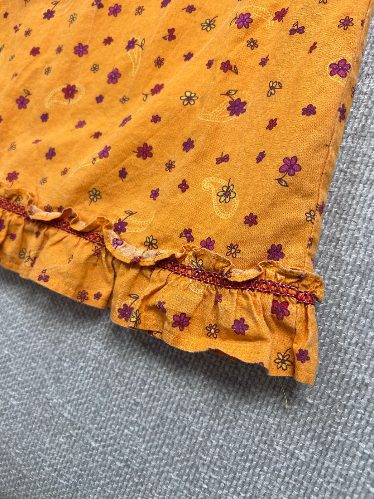 Y2K Orange Floral Dress