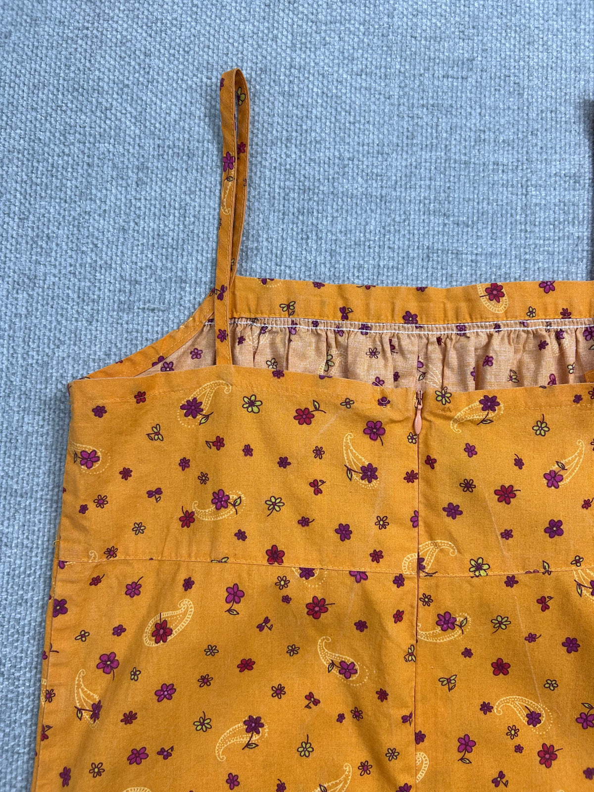 Y2K Orange Floral Dress