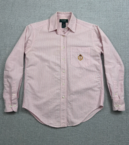 Y2K Ralph Lauren Pink Striped Button Down